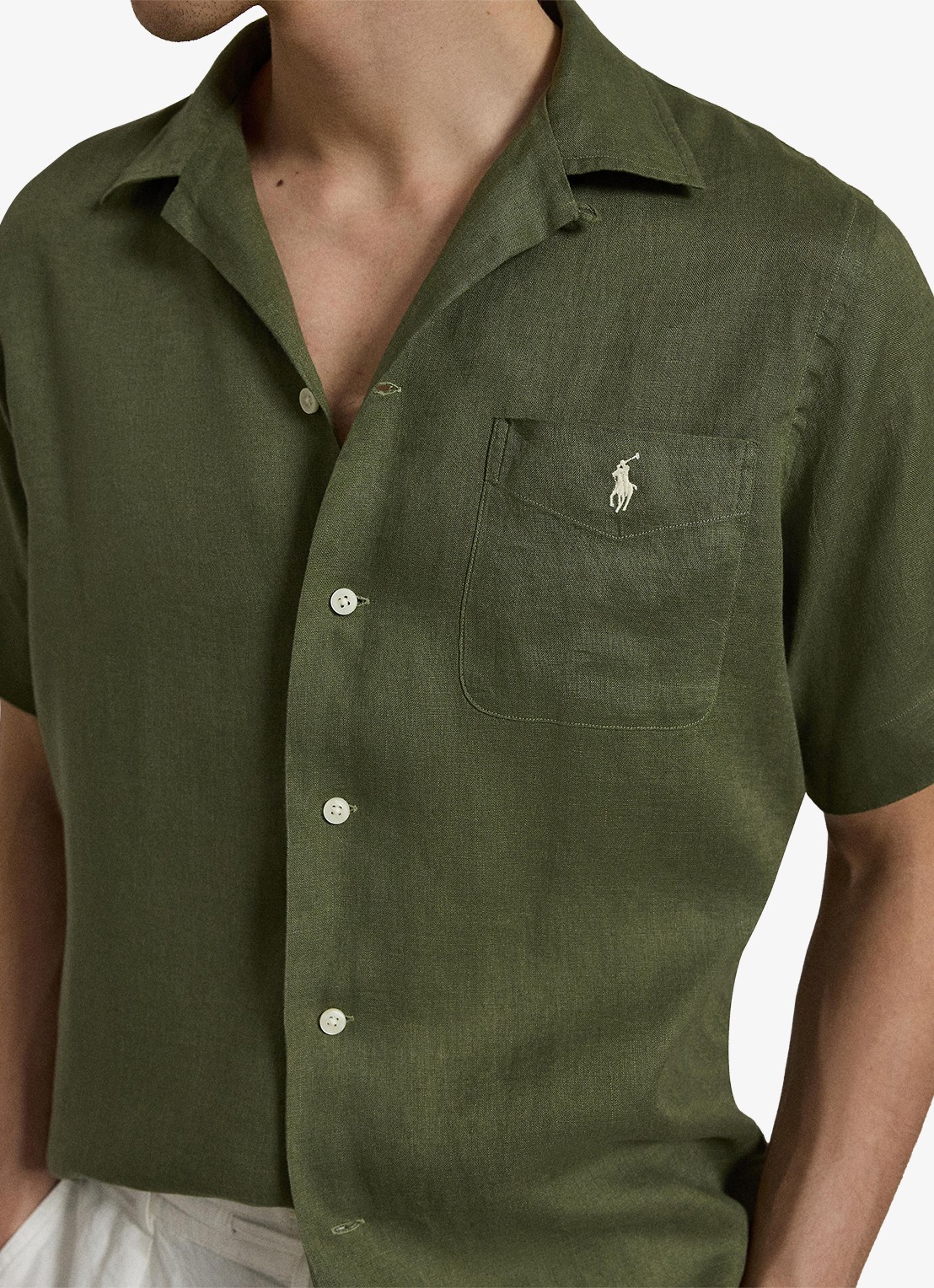 Ralph Lauren Classic fit overhemd van linnen met borstzak - detail 2 garden trail-30z6