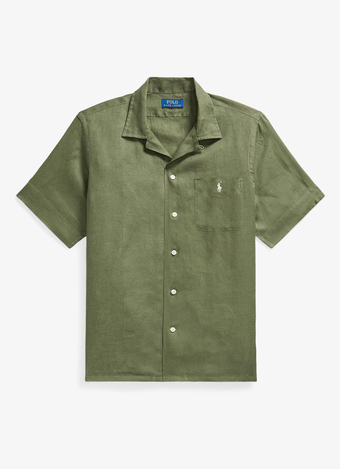 Ralph Lauren Classic fit overhemd van linnen met borstzak - voorkant 4 garden trail-30z6