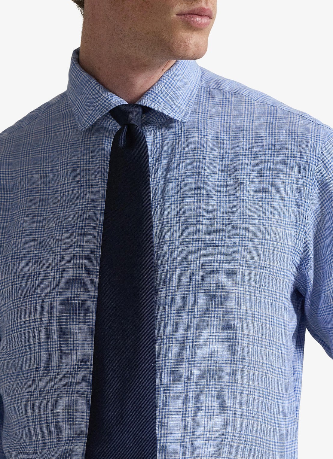 Ralph Lauren Classic fit overhemd van linnen met ruitdessin - detail 5 4596a blue white multi-zyhs