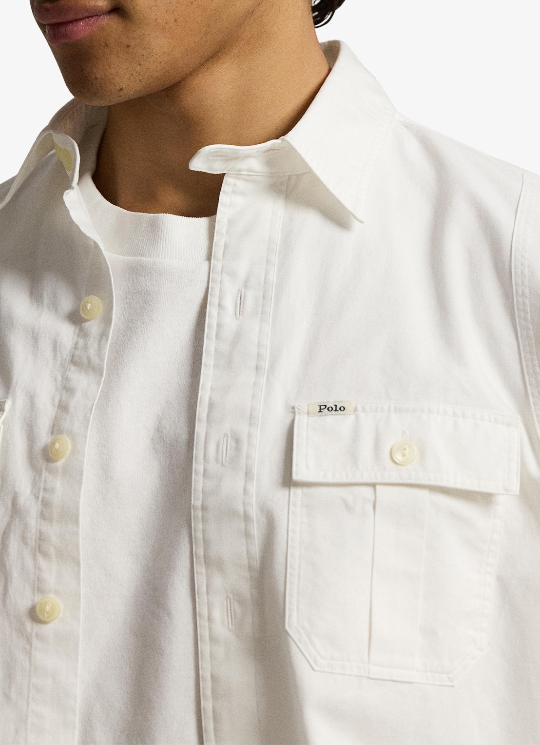 Ralph Lauren Classic fit overshirt met borstzakken - detail 5 white / wit