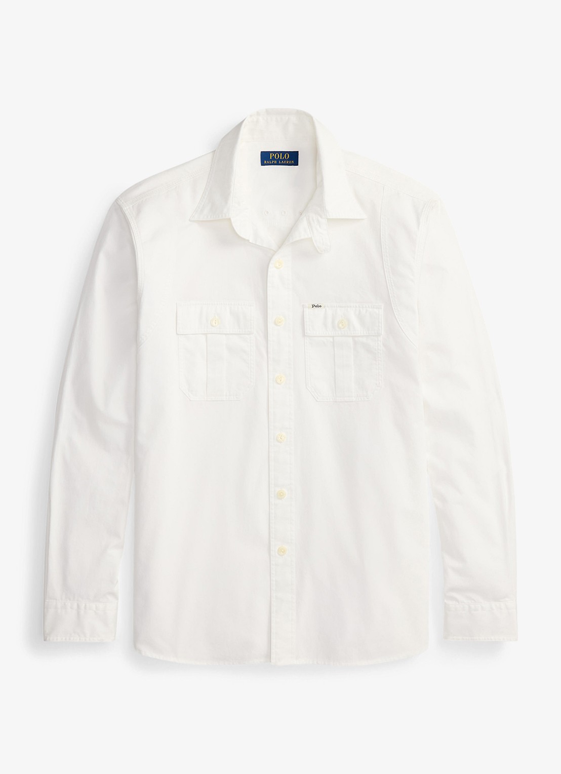 Ralph Lauren Classic fit overshirt met borstzakken - voorkant 2 white / wit