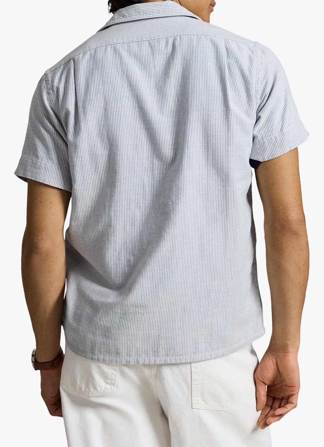 Ralph Lauren Classic fit Oxford overhemd met streepprint - achterkant 2 7202 blue cream / blauw