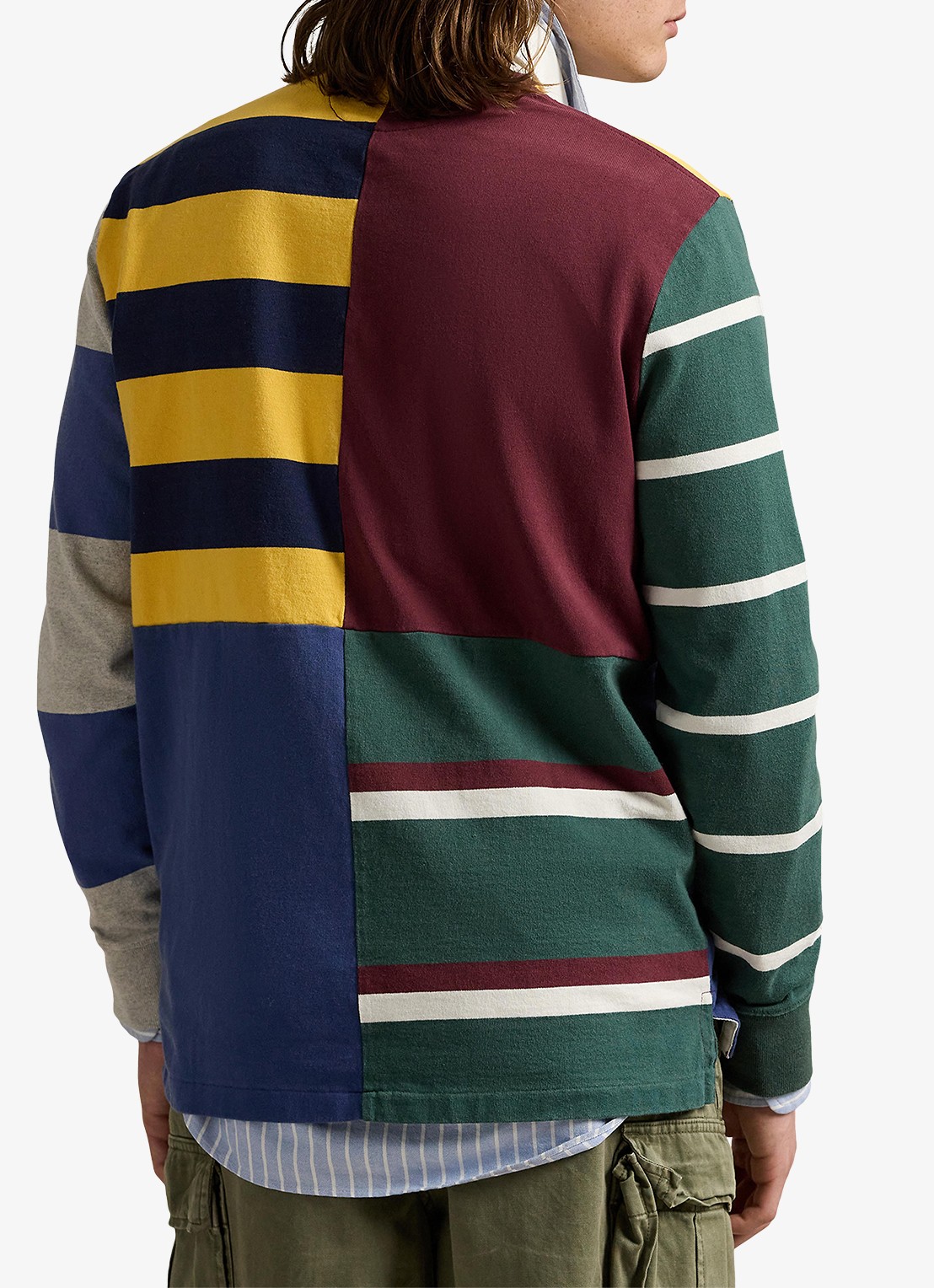 Ralph Lauren Classic fit polo met colour blocking - achterkant 4 red wine multi / bordeauxrood