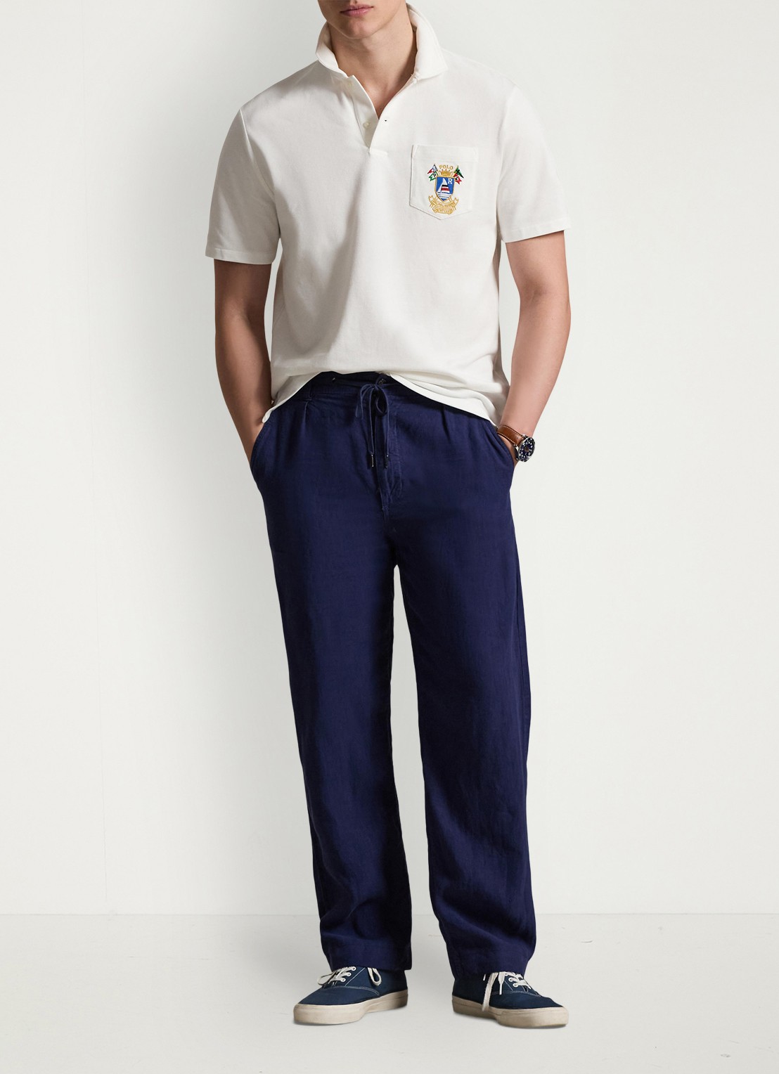 Ralph Lauren Classic fit polo met embleem - voorkant 3 white / wit