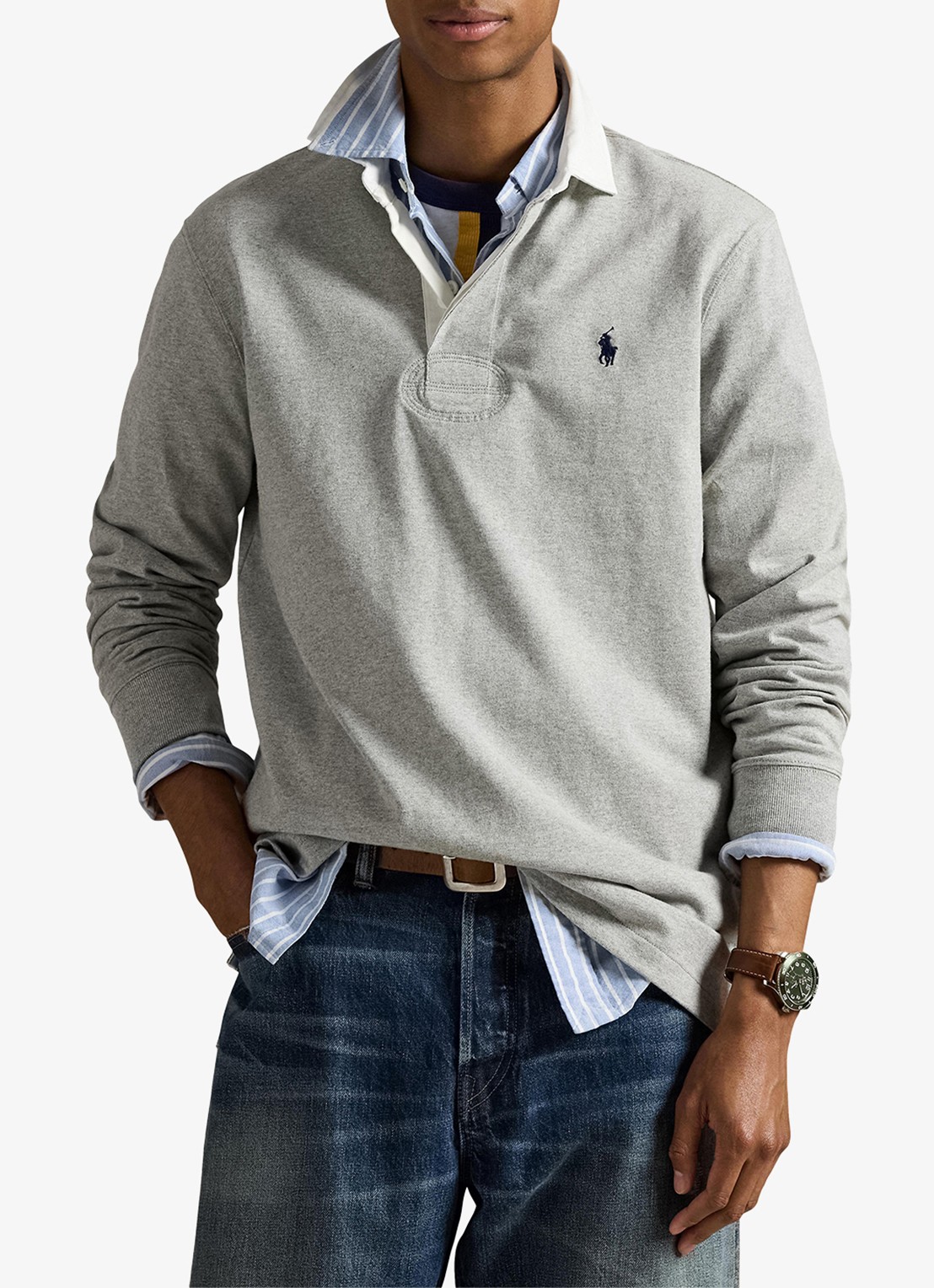 Ralph Lauren Classic fit polo met logoborduring - detail 4 andover heather / grijs