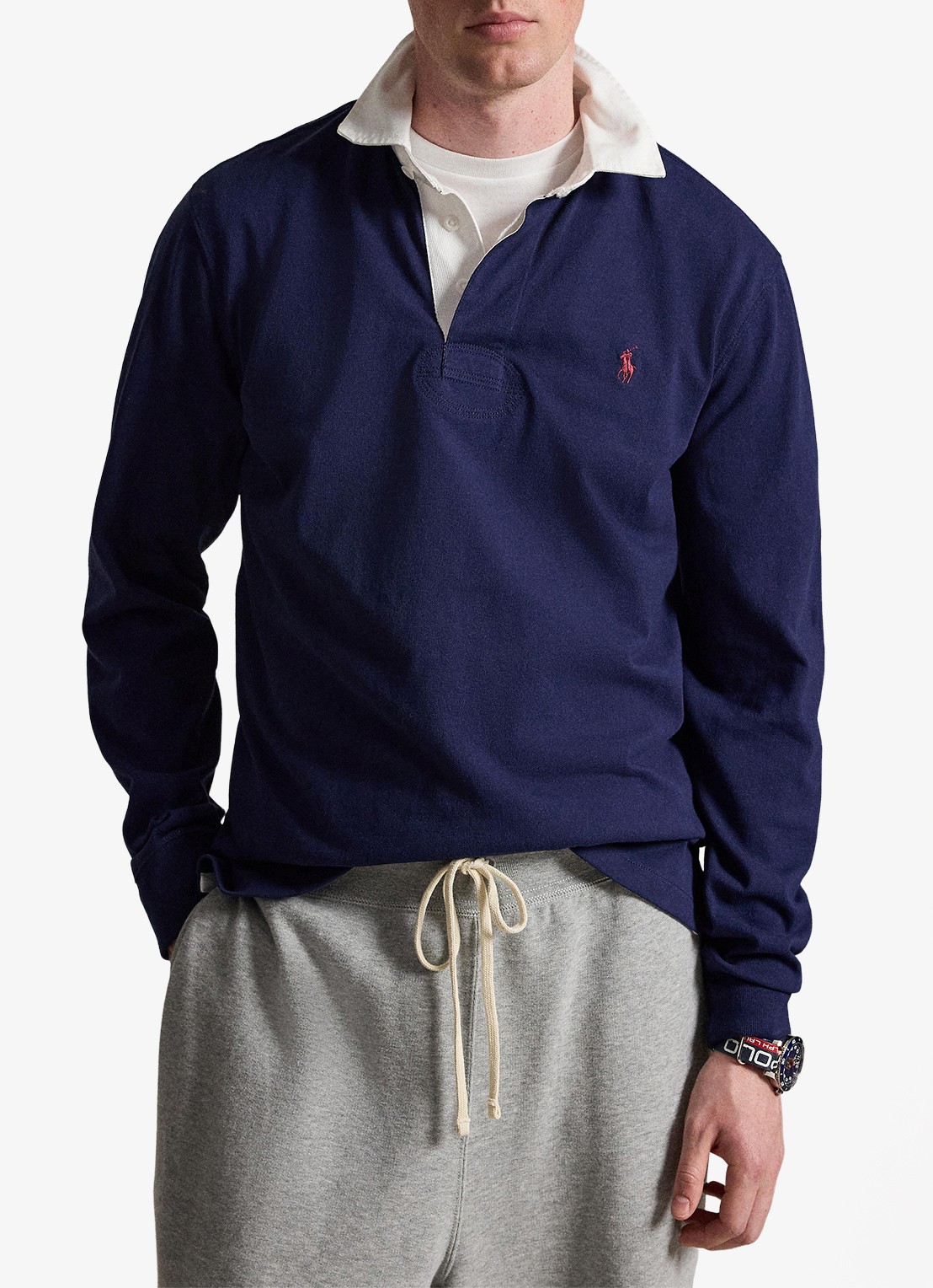 Ralph Lauren Classic fit polo met logoborduring - voorkant 2 newport navy / donkerblauw