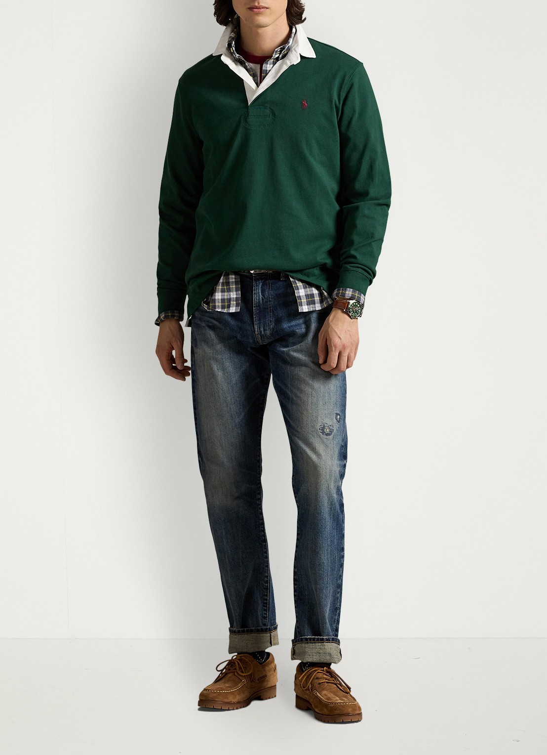 Ralph Lauren Classic fit polo met logoborduring - voorkant 2 vintage pine / donkergroen