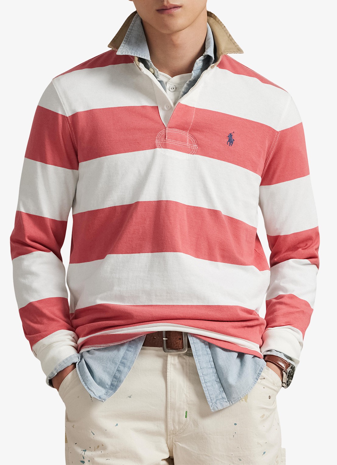 Ralph Lauren Classic fit polo met logoborduring - detail 2 red sky / rood