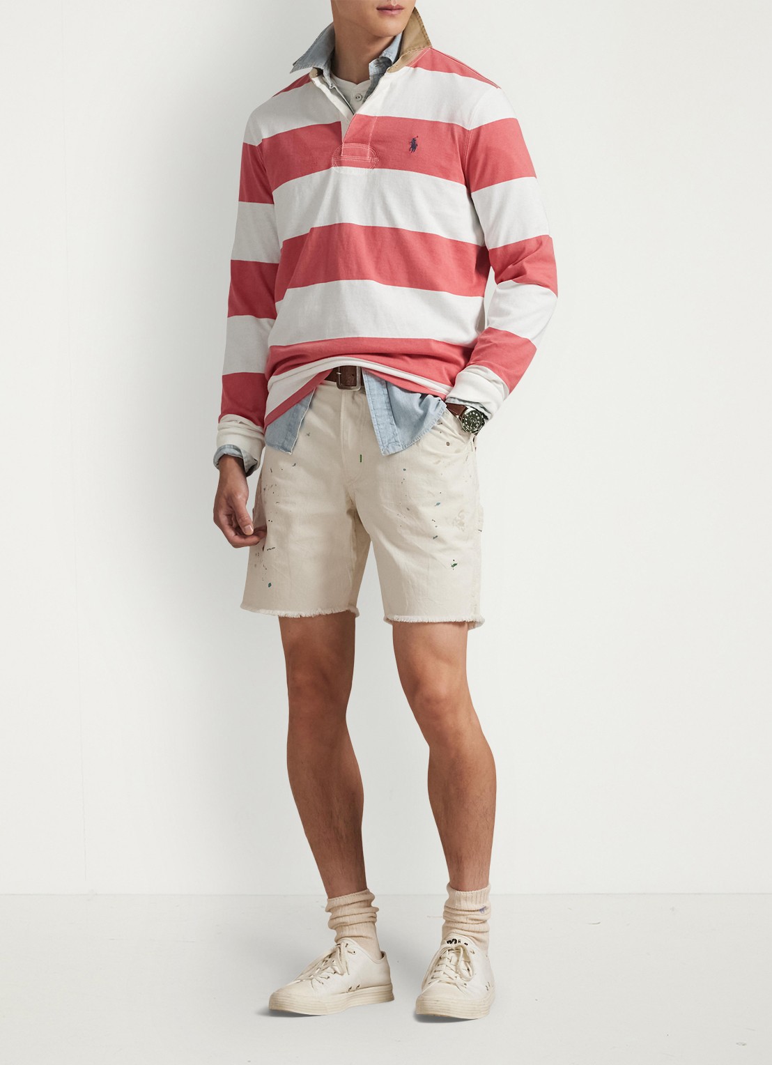 Ralph Lauren Classic fit polo met logoborduring - voorkant 5 red sky / rood