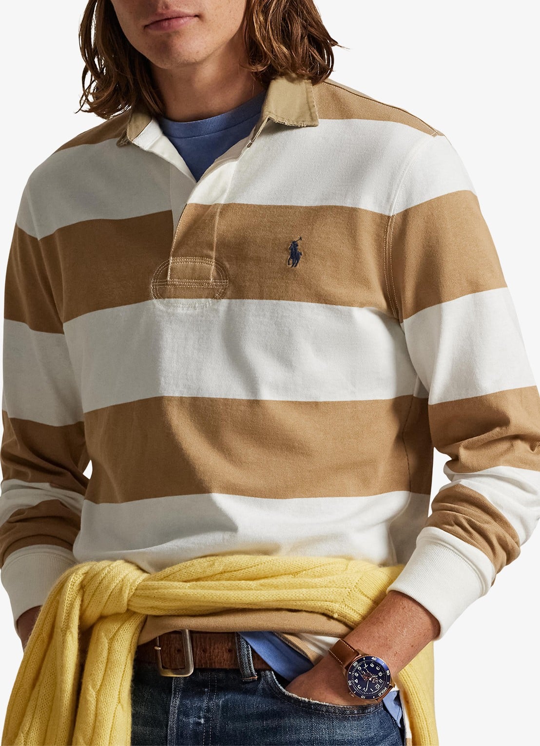 Ralph Lauren Classic fit polo met logoborduring - detail 4 cafe tan / camel