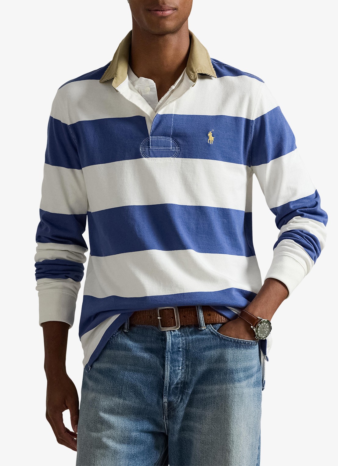 Ralph Lauren Classic fit polo met logoborduring - detail old royal / blauw