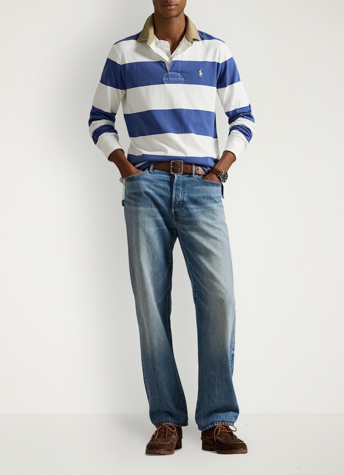 Ralph Lauren Classic fit polo met logoborduring - voorkant 5 old royal / blauw