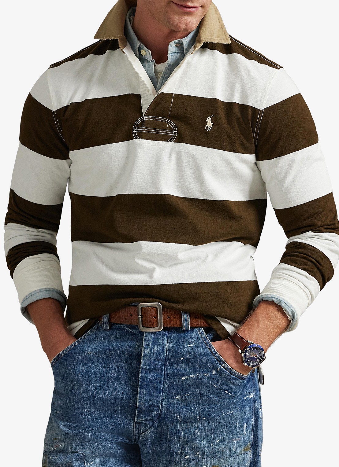 Ralph Lauren Classic fit polo met logoborduring - detail 4 dark brown / donkerbruin