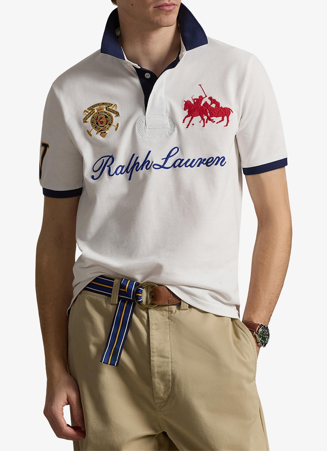 Ralph Lauren Classic fit polo met logoborduring - detail 3 white / wit