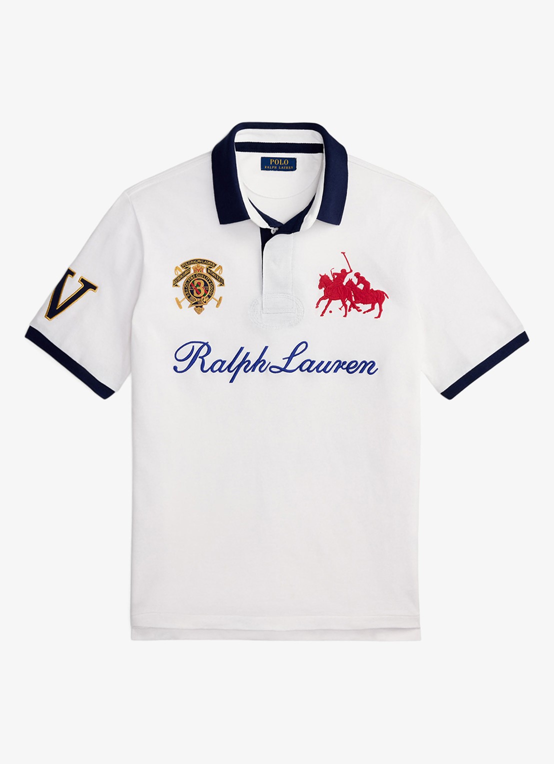Ralph Lauren Classic fit polo met logoborduring - voorkant white / wit