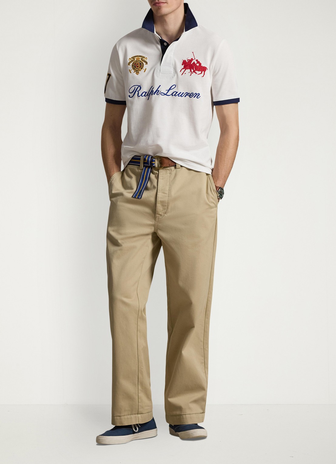 Ralph Lauren Classic fit polo met logoborduring - voorkant 2 white / wit