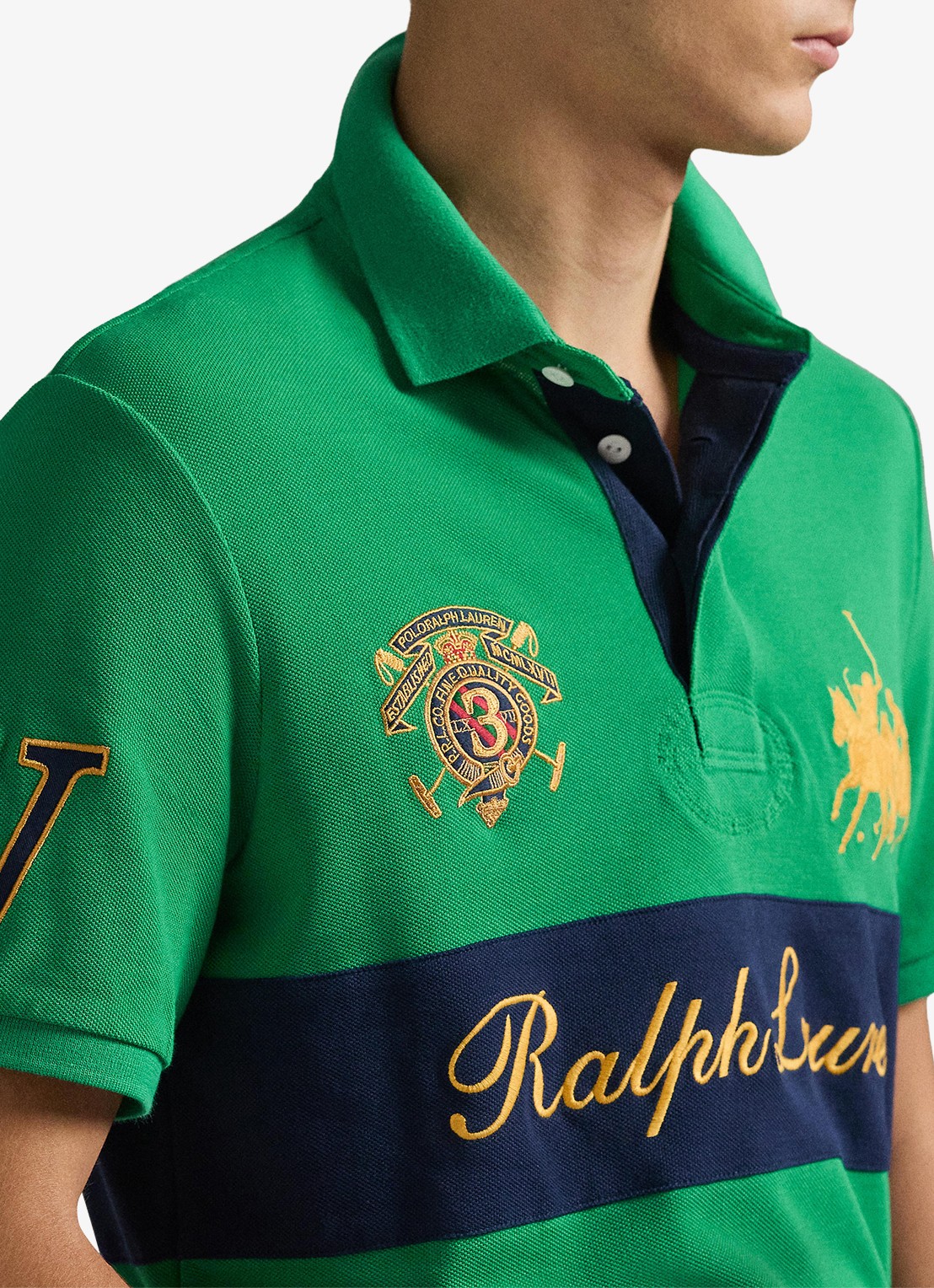 Ralph Lauren Classic fit polo met logoborduring - detail 5 stafford green/newport navy-zyke