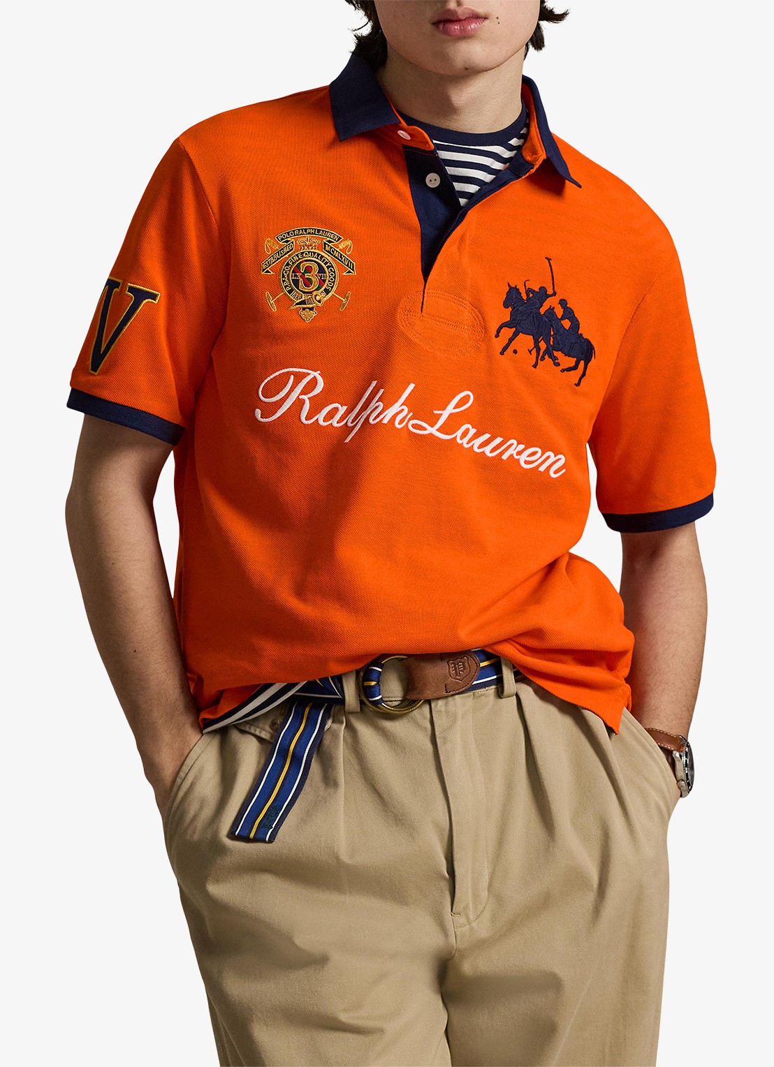 Ralph Lauren Classic fit polo met logoborduring - detail 2 sailing oranje-36ph