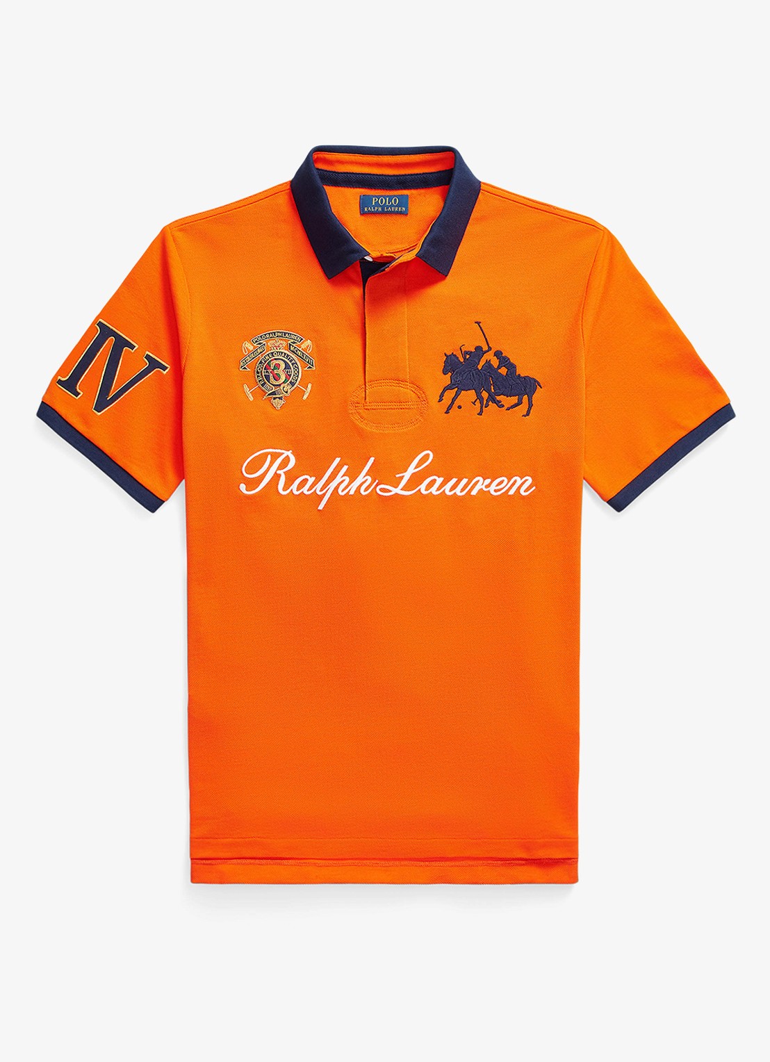 Ralph Lauren Classic fit polo met logoborduring - voorkant 4 sailing oranje-36ph