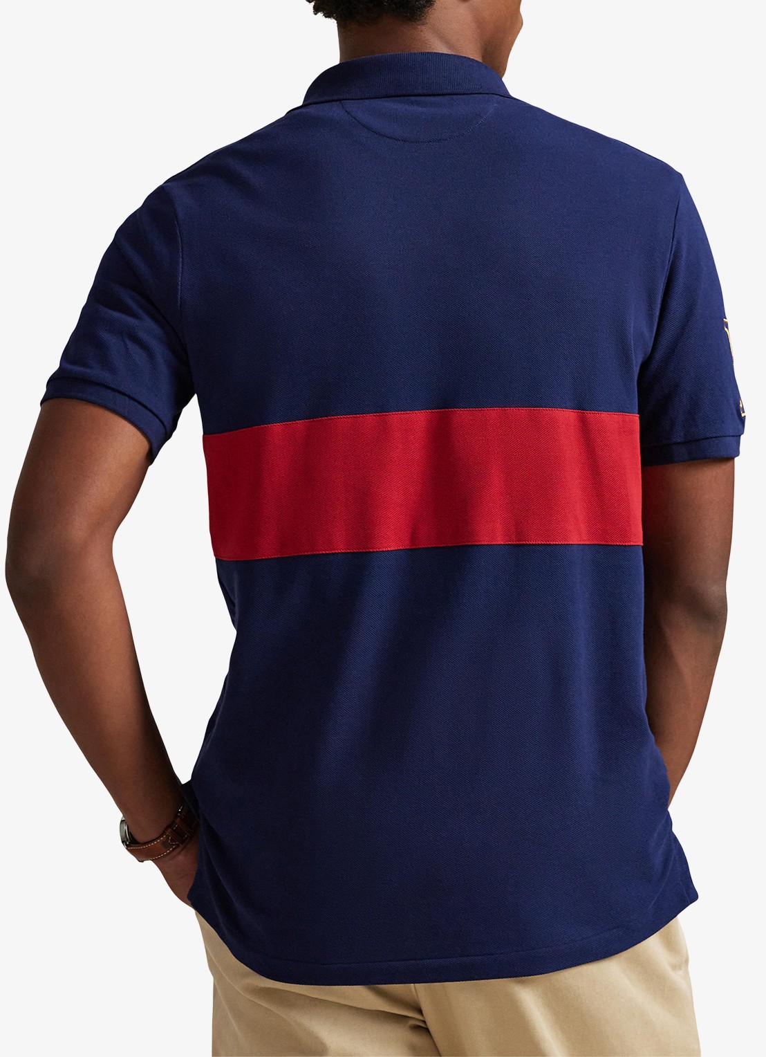 Ralph Lauren Classic fit polo met logoborduring - achterkant newport navy/sweet tomato-zykf