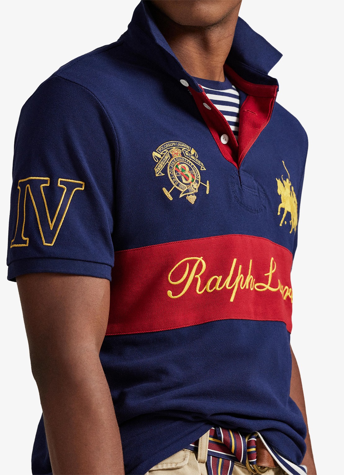 Ralph Lauren Classic fit polo met logoborduring - detail 5 newport navy/sweet tomato-zykf