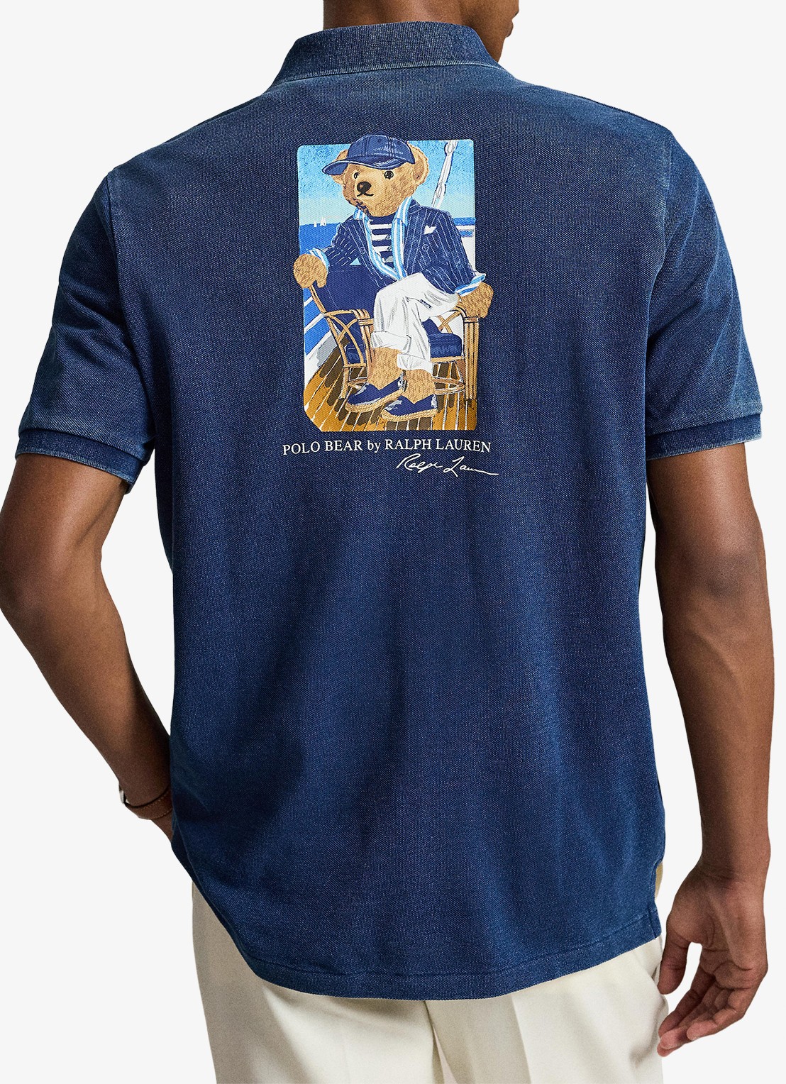 Ralph Lauren Classic fit polo met logoborduring - achterkant newport bear-med indigo / indigo