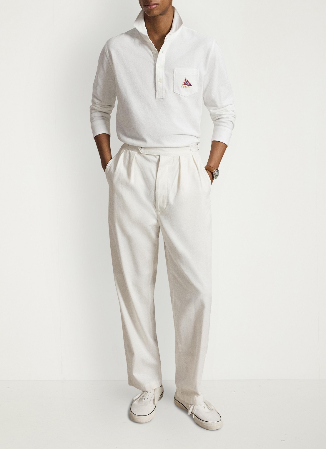 Ralph Lauren Classic fit polo met logoborduring - detail 4 white / wit