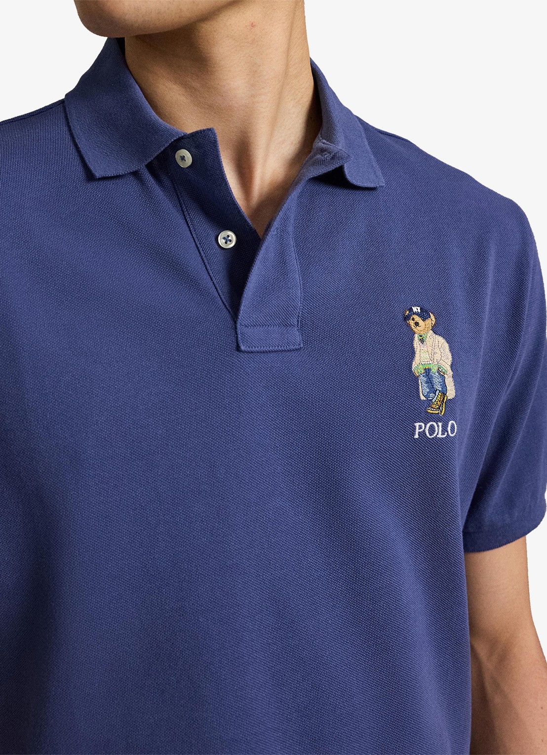 Ralph Lauren Classic fit polo met logoborduring - detail 4 light navy / donkerblauw