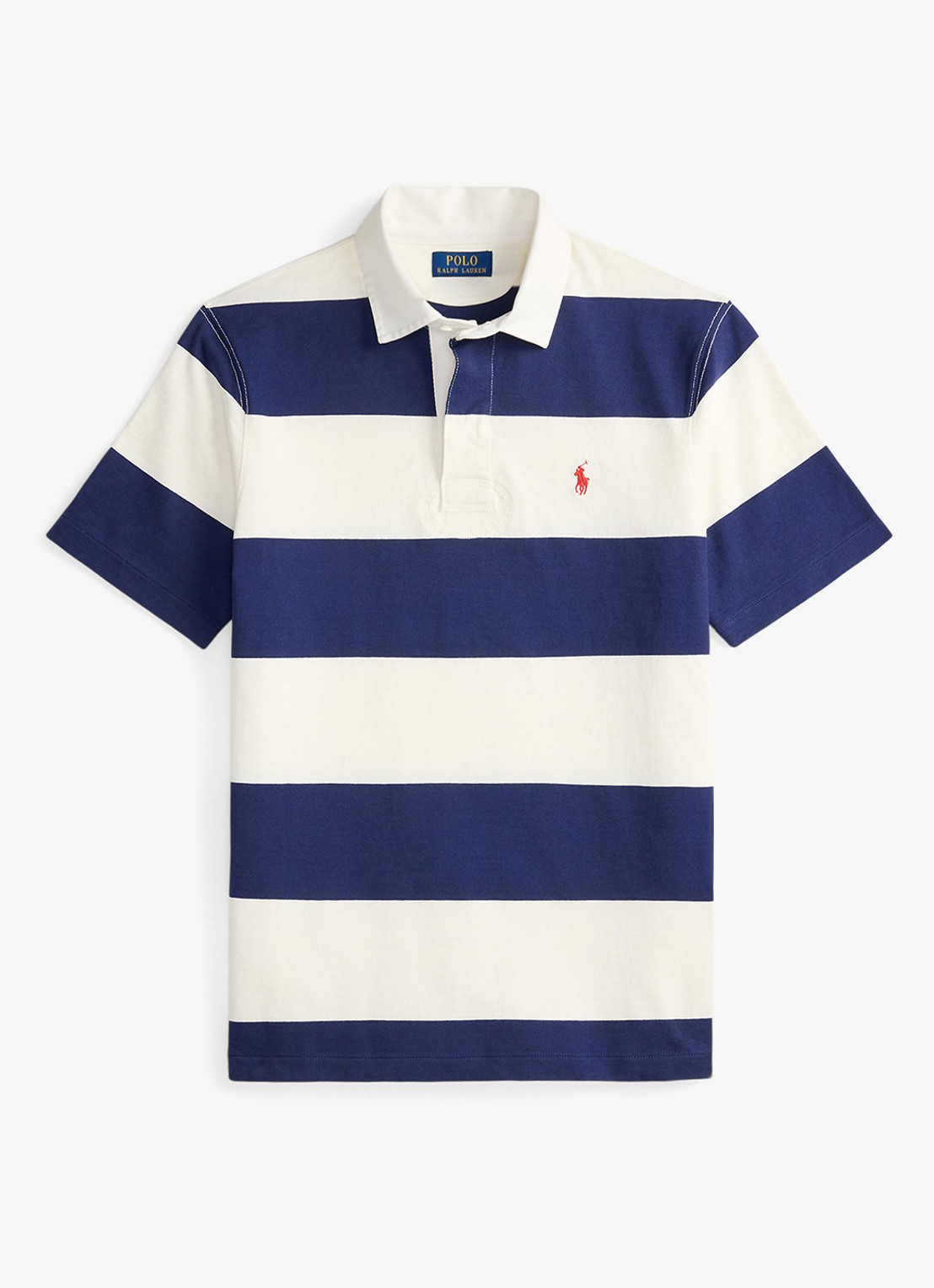 Ralph Lauren Classic fit polo met streepprint - voorkant 2 dark cobalt/deckwash white-zyrh