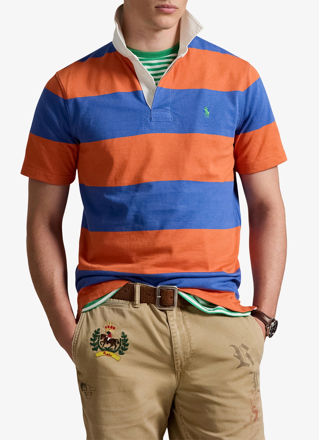 Ralph Lauren Classic fit polo met streepprint - detail 3 solar sky/modern royal-zygh