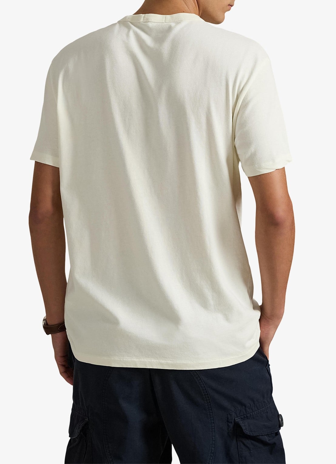 Ralph Lauren Classic fit T-shirt met ronde hals - achterkant clubhouse cream / creme
