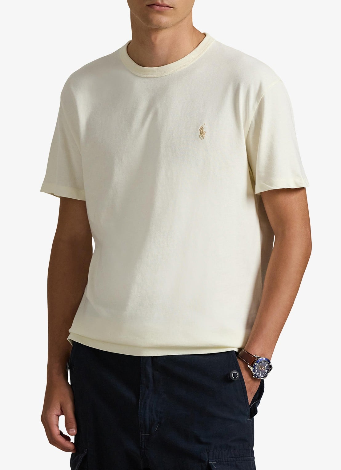 Ralph Lauren Classic fit T-shirt met ronde hals - detail 6 clubhouse cream / creme
