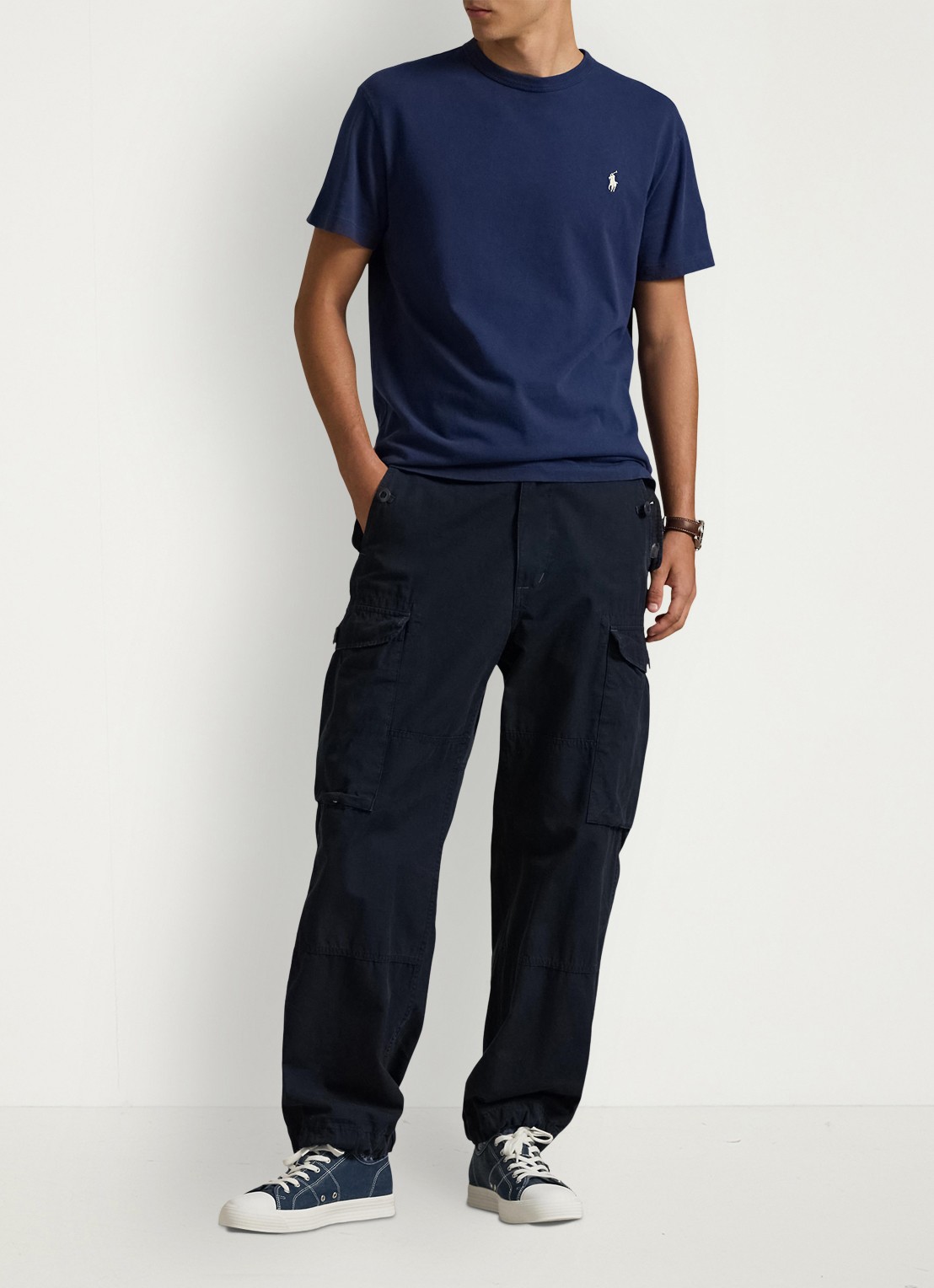 Ralph Lauren Classic fit T-shirt met ronde hals - voorkant 8 cruise navy / donkerblauw