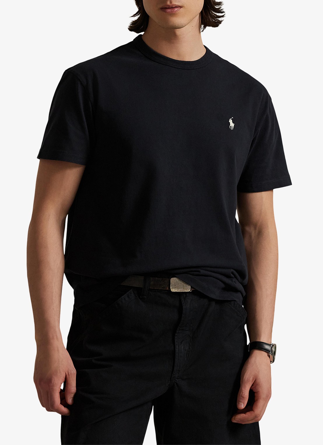 Ralph Lauren Classic fit T-shirt met ronde hals - detail 2 polo black / zwart
