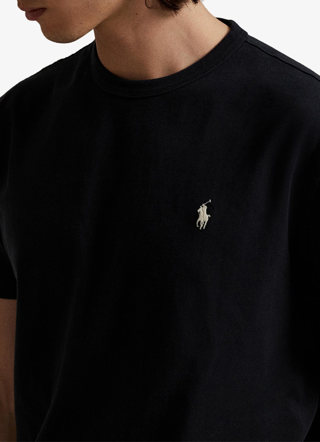 Ralph Lauren Classic fit T-shirt met ronde hals - detail 3 polo black / zwart