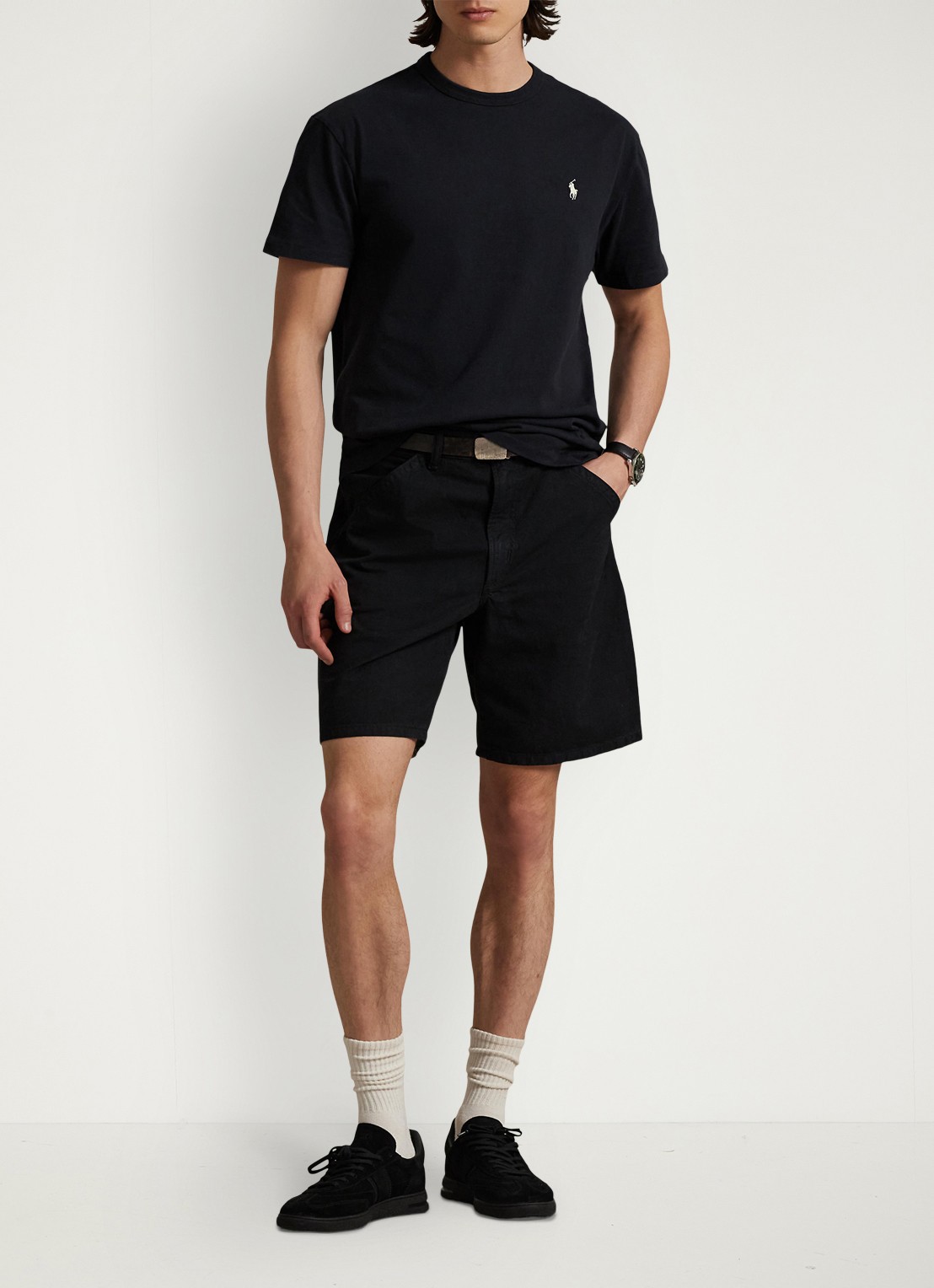 Ralph Lauren Classic fit T-shirt met ronde hals - voorkant 5 polo black / zwart