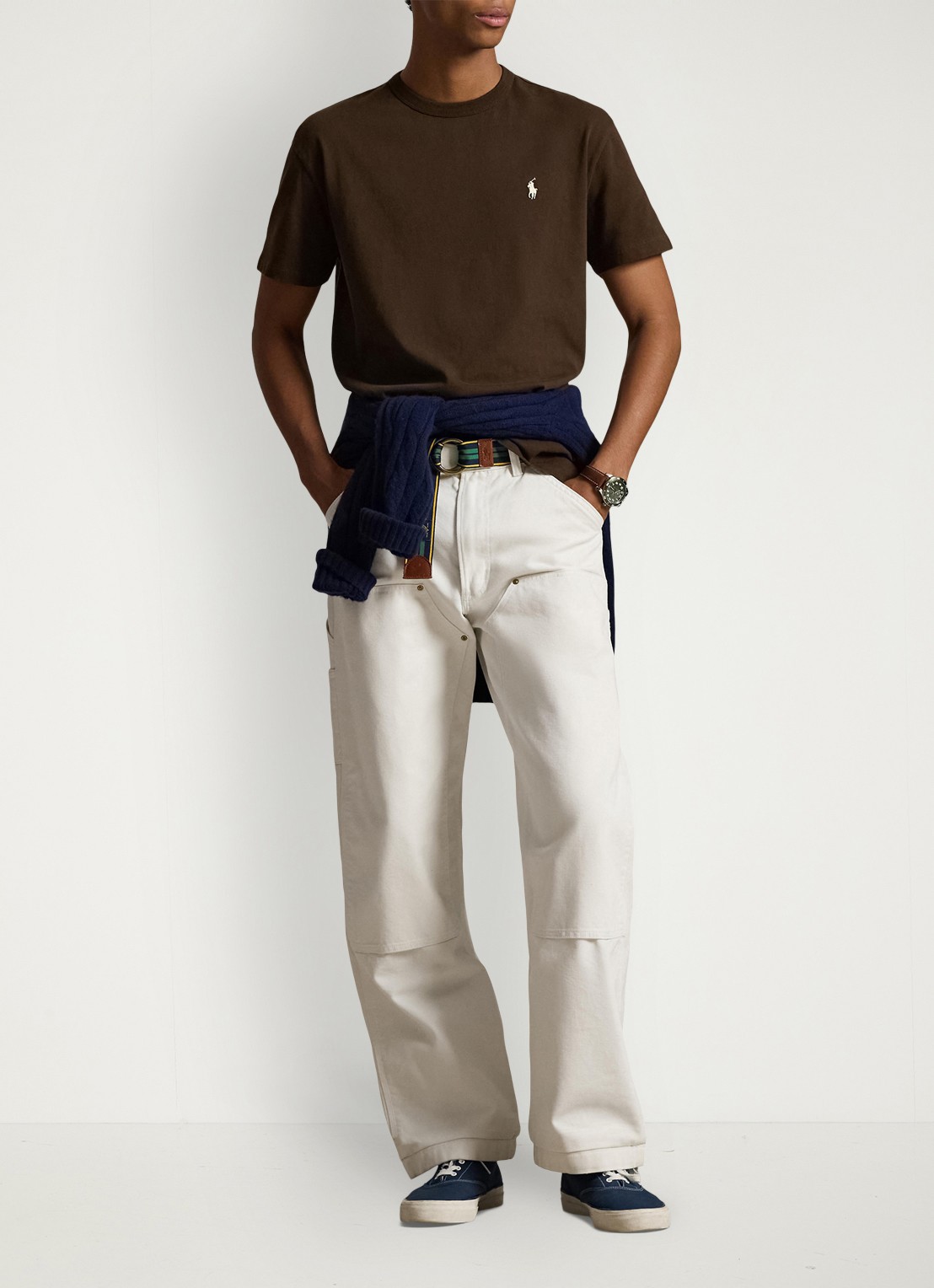 Ralph Lauren Classic fit T-shirt met ronde hals - voorkant 4 dark beech