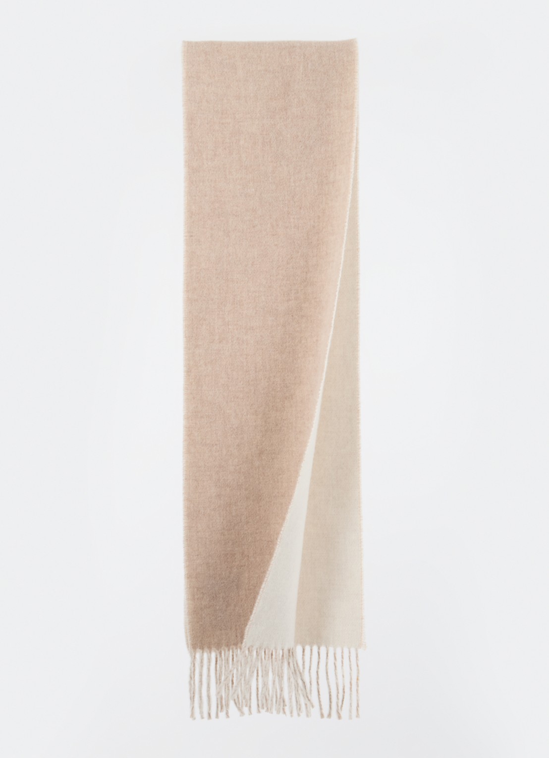Ralph Lauren Classic Reversible sjaal in wolblend 168 x 25 cm - detail taupe