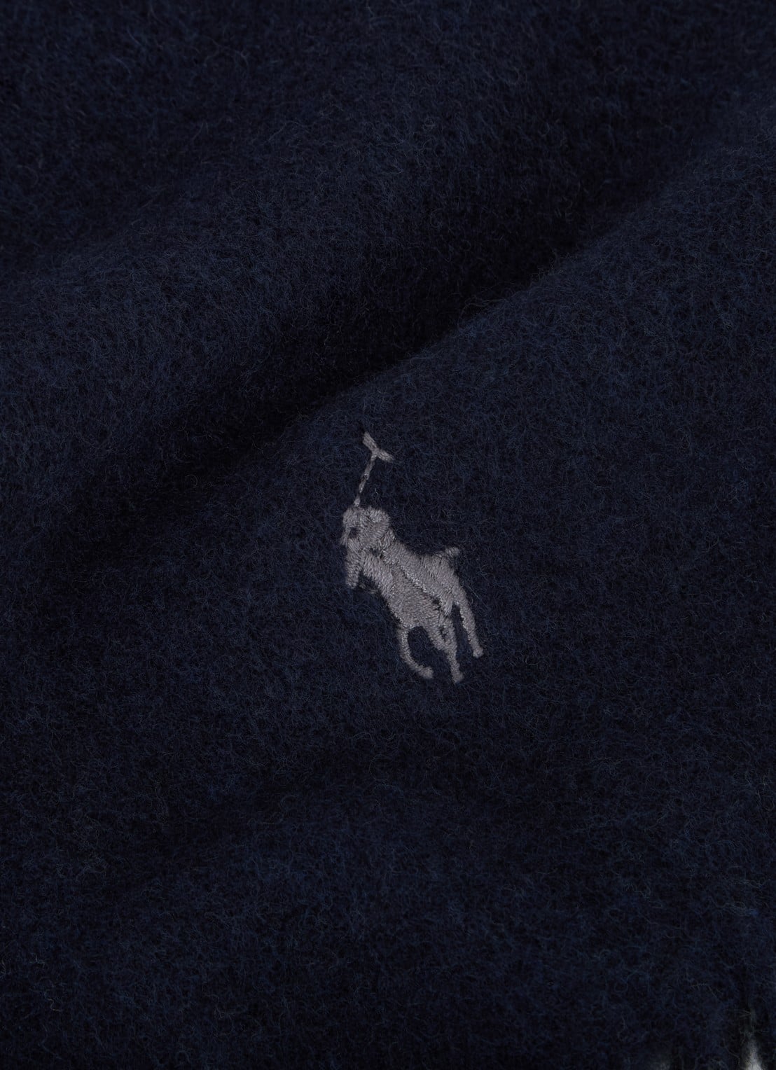 Ralph Lauren Classic Reversible sjaal in wolblend 168 x 25 cm - detail 2 donkergrijs