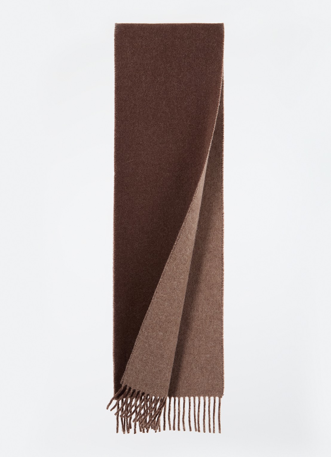 Ralph Lauren Classic Reversible sjaal in wolblend 168 x 25 cm - detail 2 bruin