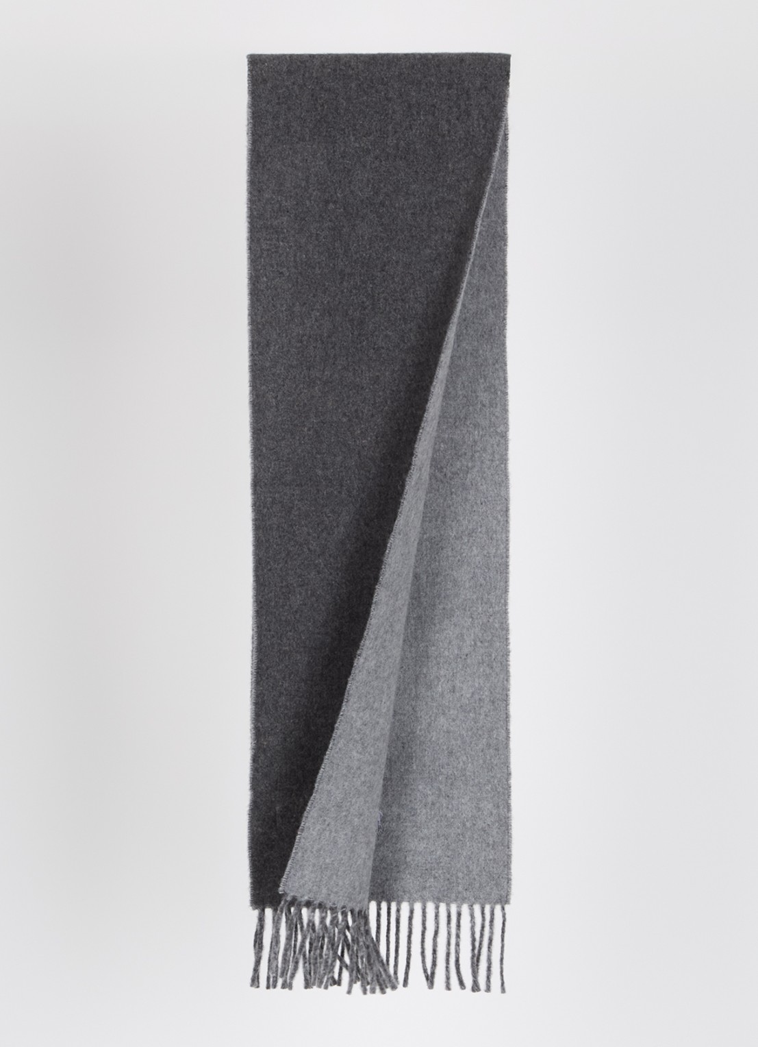 Ralph Lauren Classic Reversible sjaal in wolblend 168 x 25 cm - detail 2 grijs