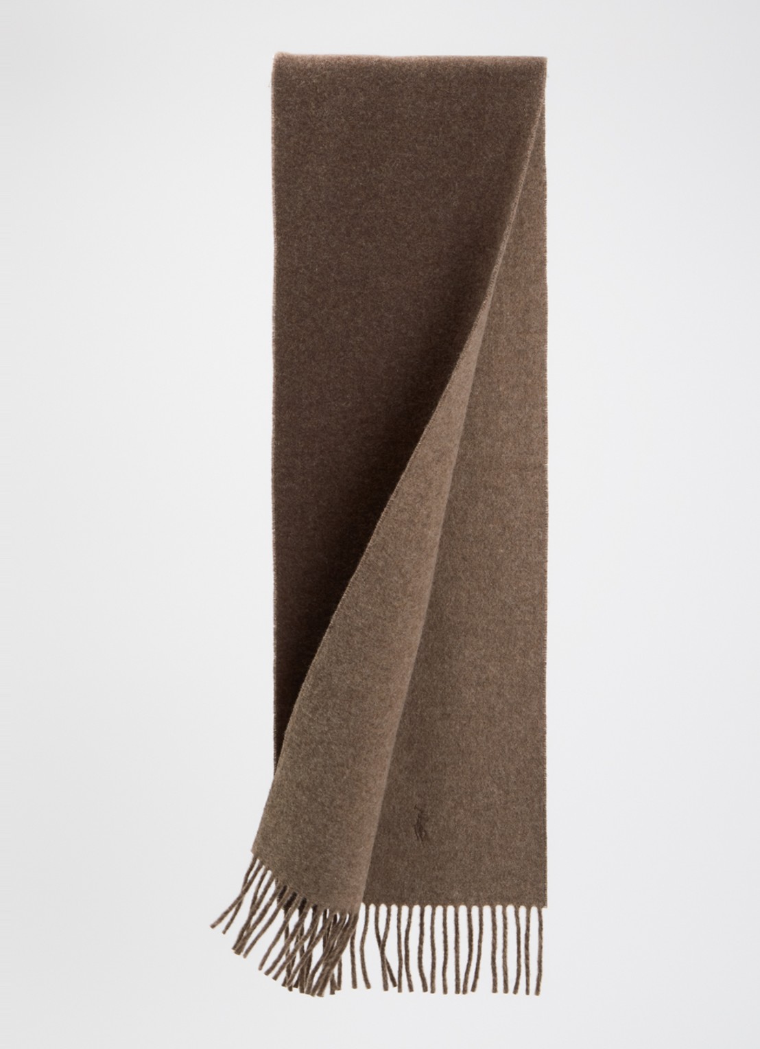 Ralph Lauren Classic sjaal in wolblend - detail bruin