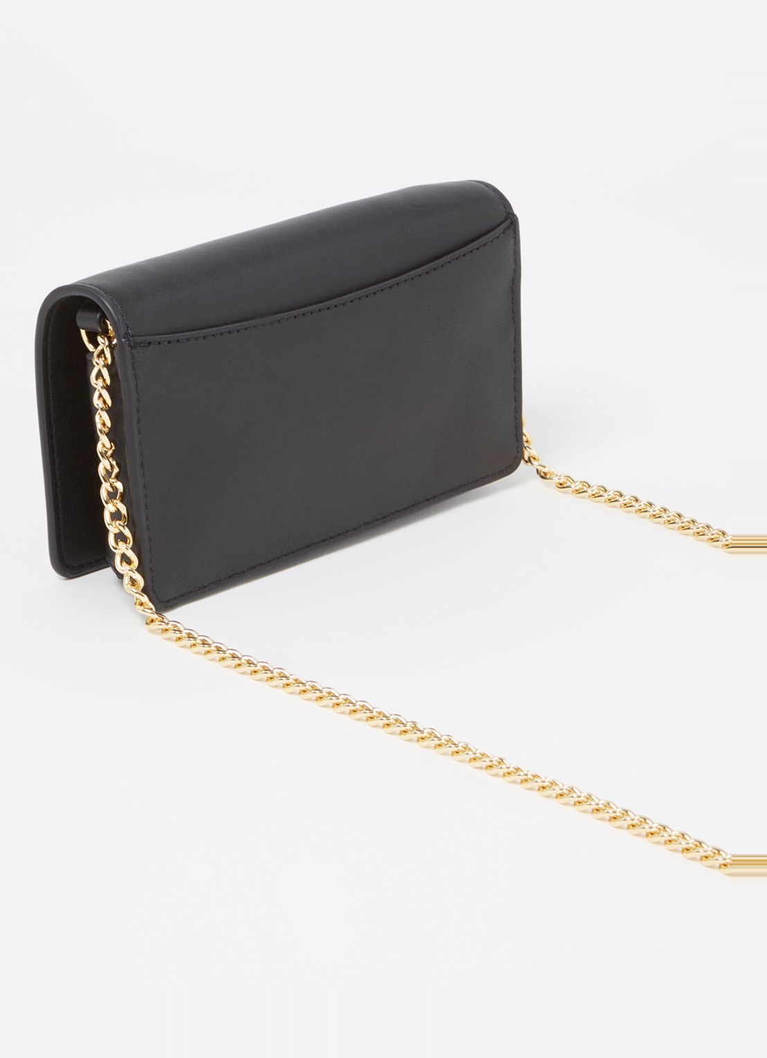 Ralph Lauren Clutch van leer met logo - achterkant 2 zwart
