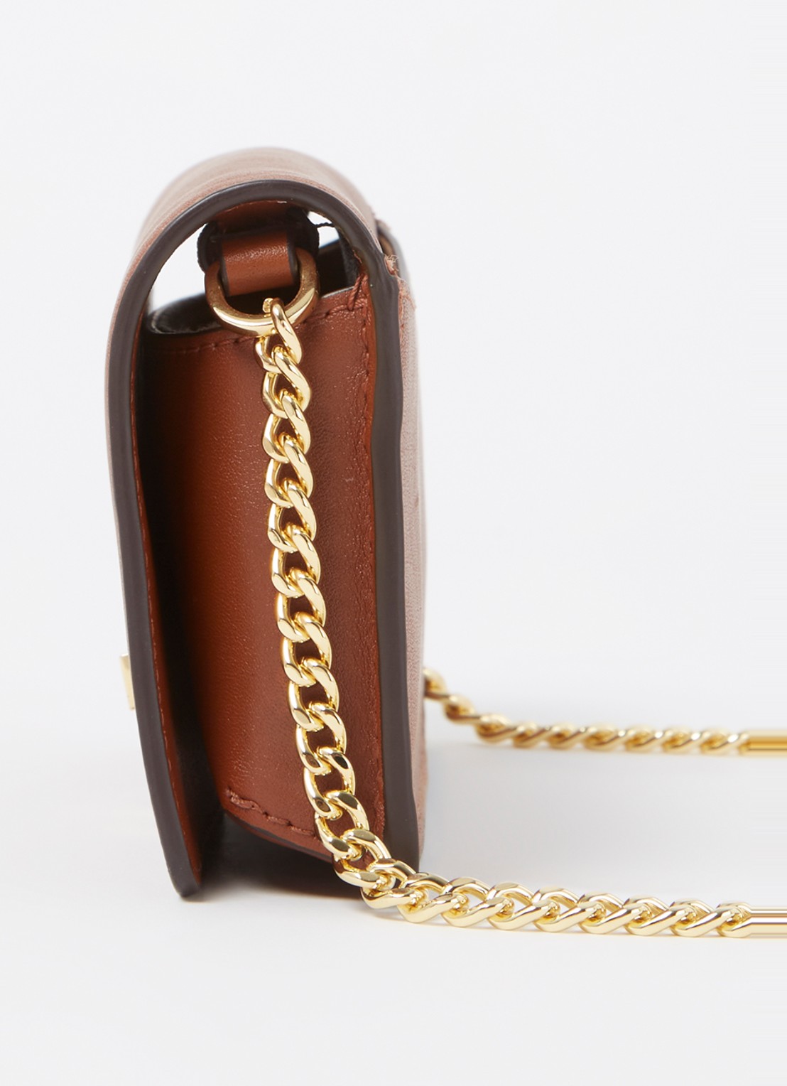 Ralph Lauren Clutch van leer met logo - detail 3 bruin