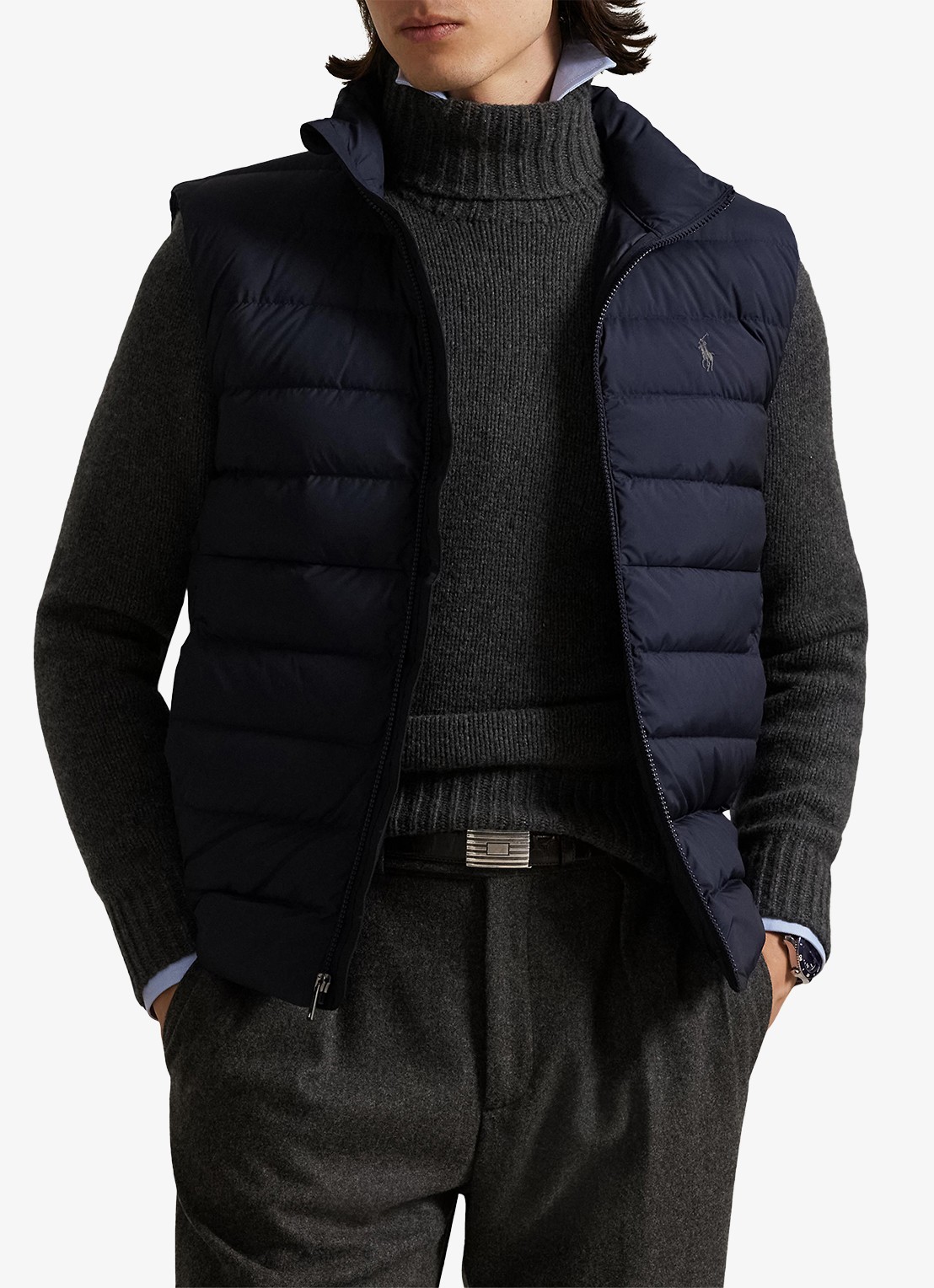 Ralph Lauren Colden bodywarmer met logoborduring - detail 6 collection navy / donkerblauw