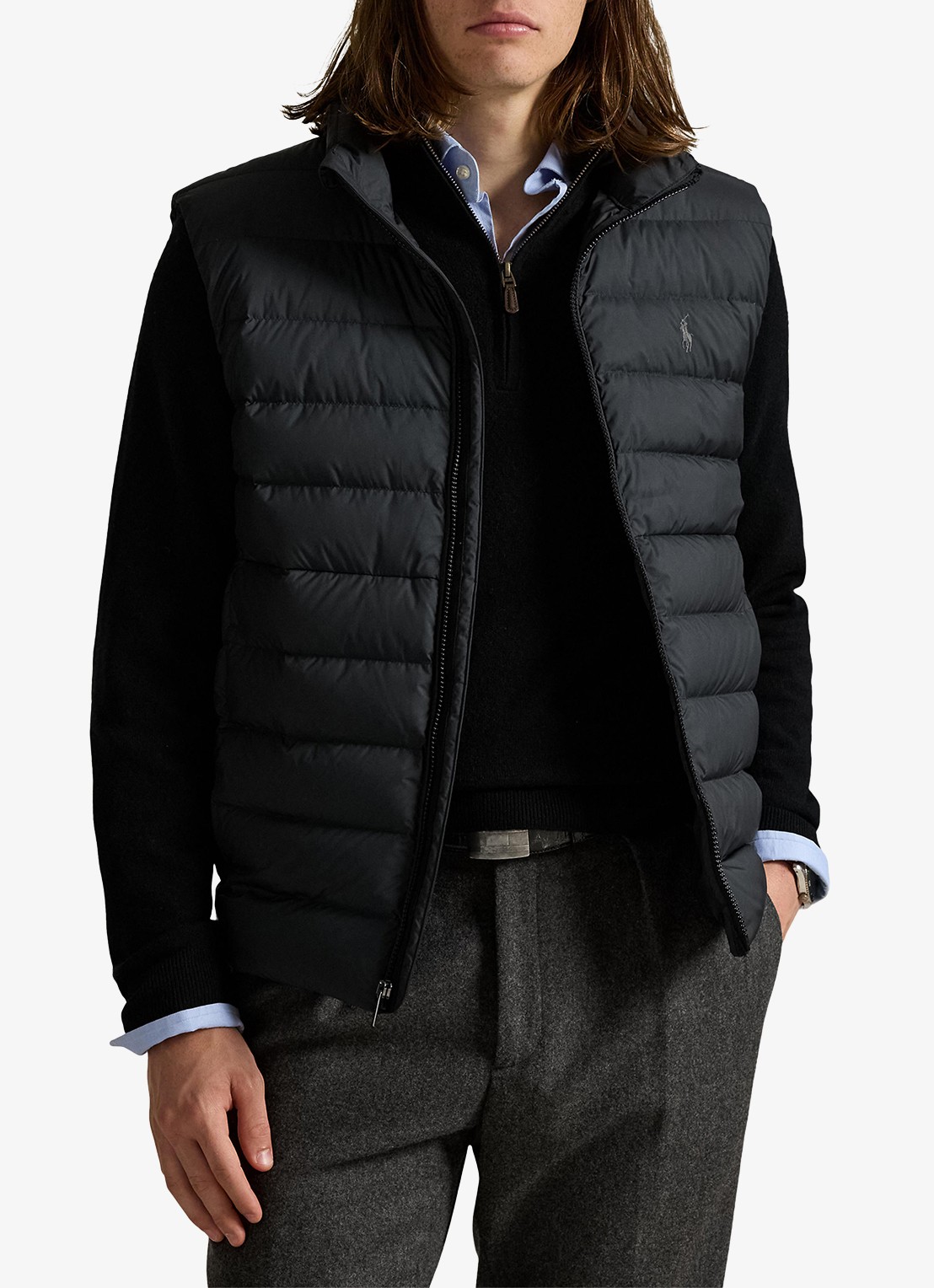 Ralph Lauren Colden bodywarmer met logoborduring - detail polo black / zwart