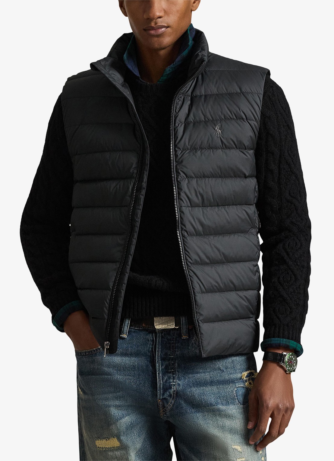 Ralph Lauren Colden bodywarmer met logoborduring - detail 3 polo black / zwart