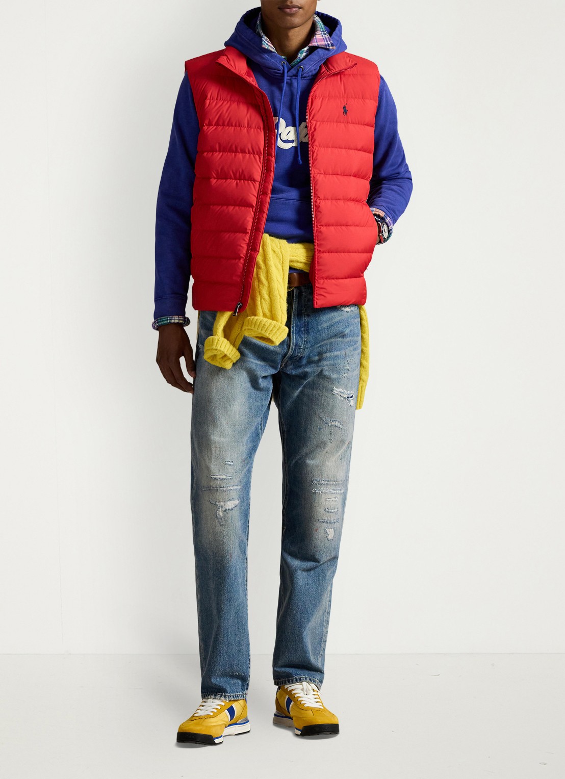Ralph Lauren Colden bodywarmer met logoborduring - voorkant 2 rl 2000 red / rood