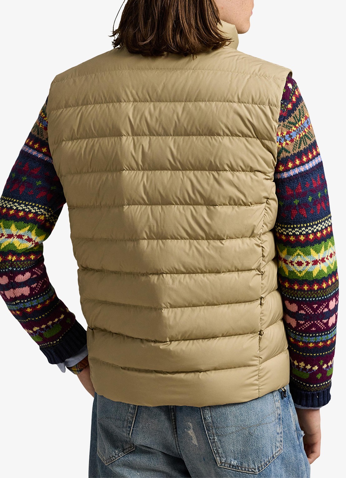 Ralph Lauren Colden bodywarmer met logoborduring - achterkant 5 rl khaki / khaki