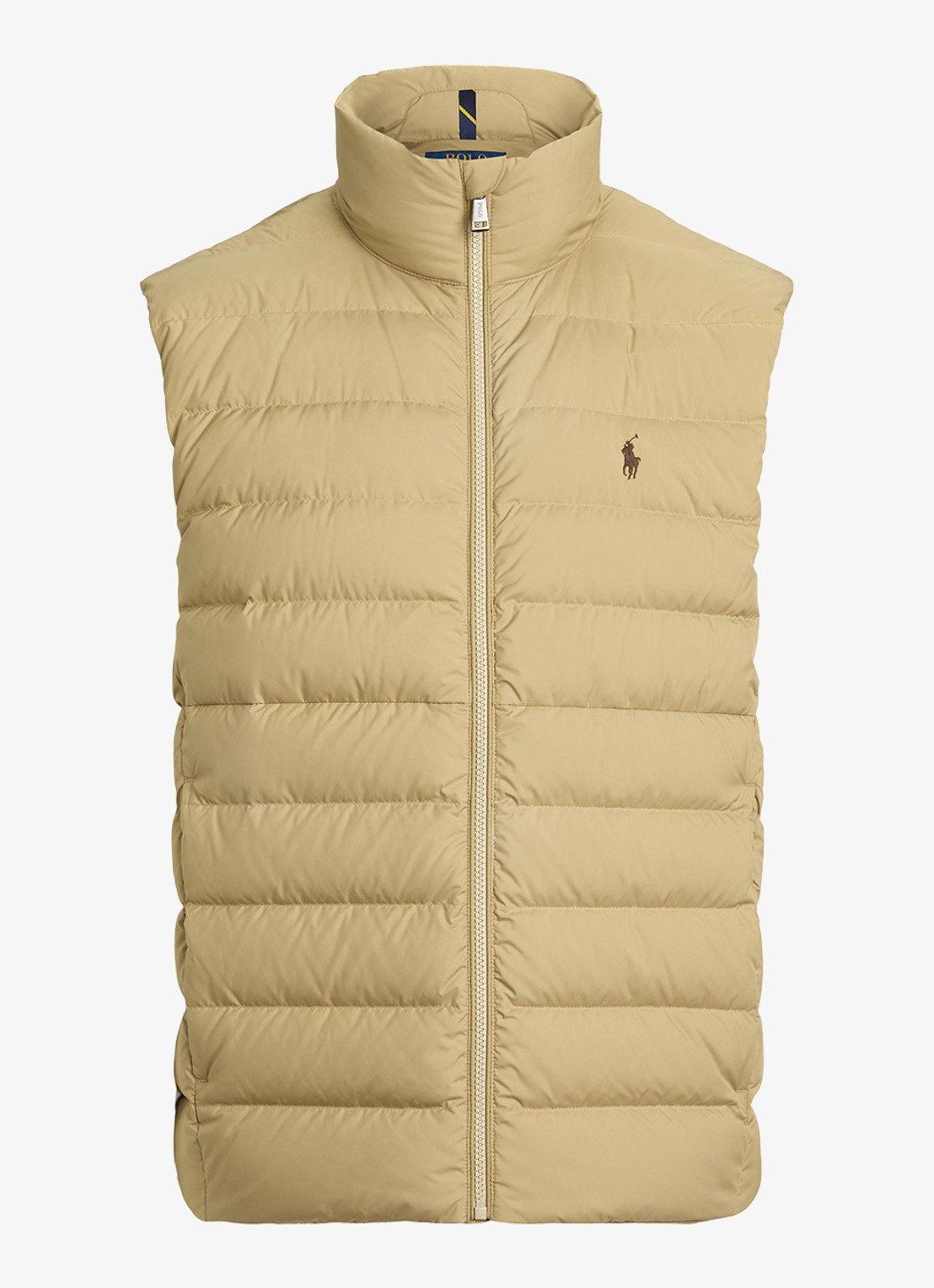 Ralph Lauren Colden bodywarmer met logoborduring - voorkant 3 rl khaki / khaki